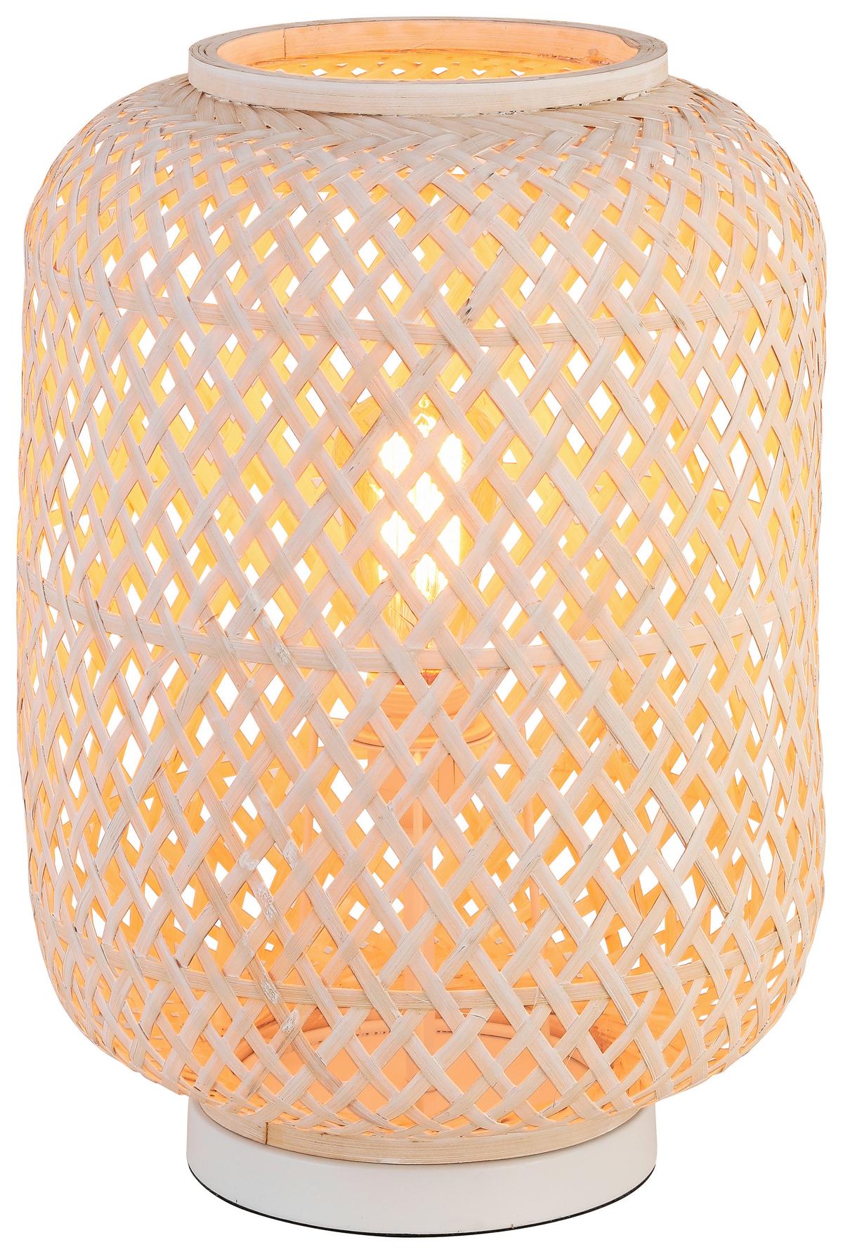 LAMPA STOŁOWA LAURINA - biały, Modern, drewno (28/43cm) - Bessagi Home