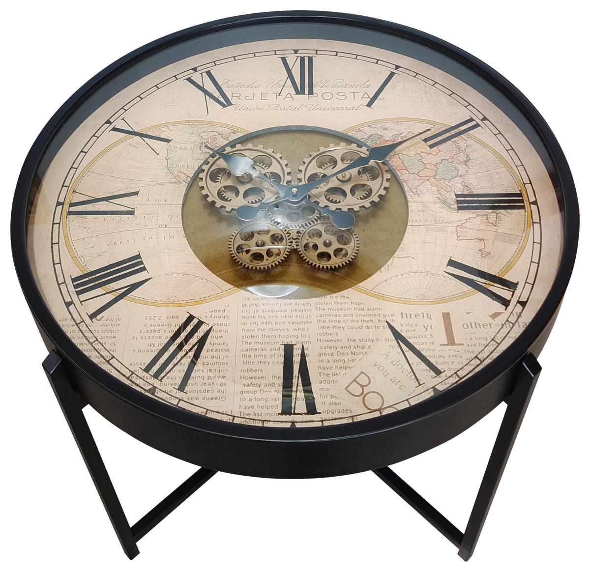 Măsuță de cafea TIME 1 - negru, Modern, sticlă/metal (71,5/57cm) - Modern Living