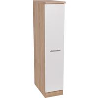 Izvlečna Omara Merle, Barva Hrasta, Bela - srebrne barve/barve hrasta, Basics, kovina/leseni material (30/144,8/60cm) - Respekta