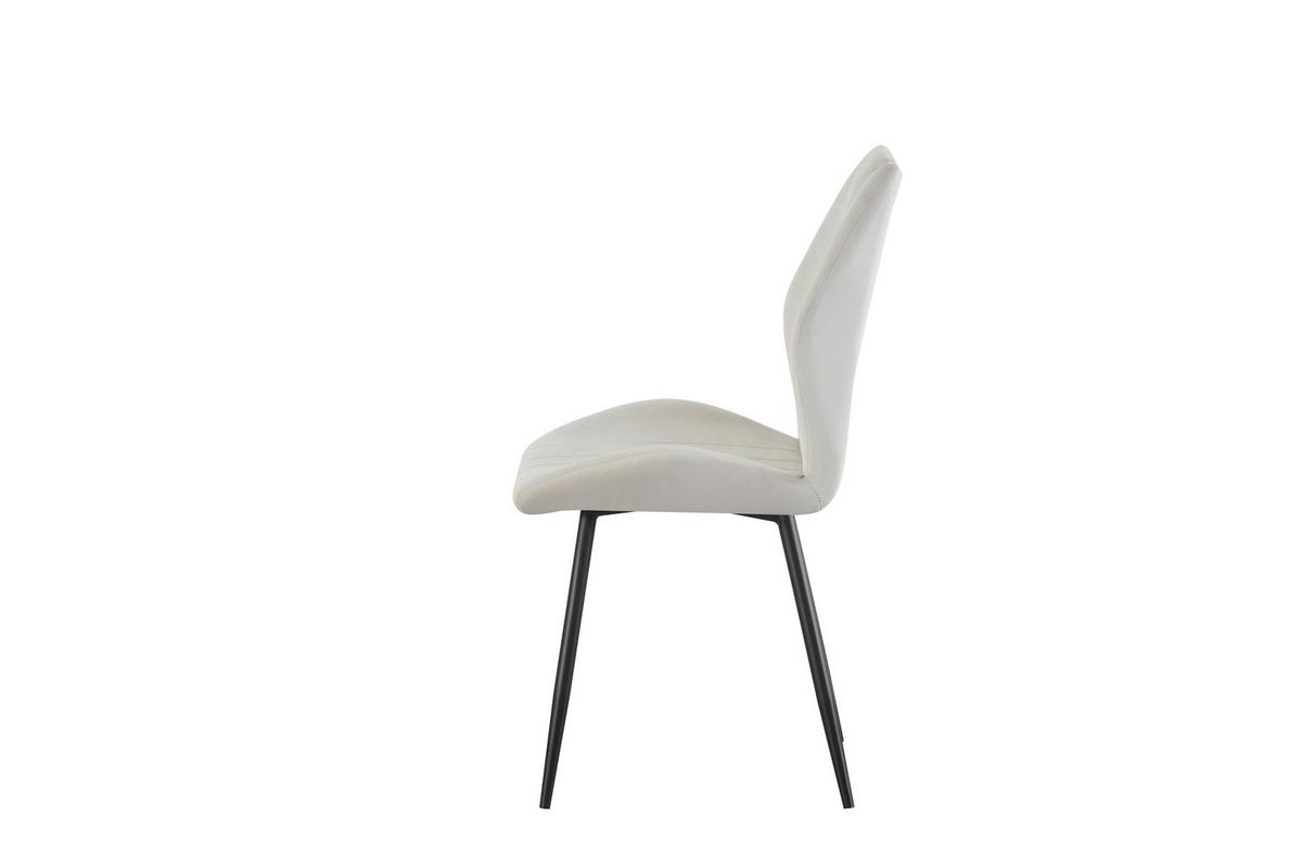 STUHL-SET CHRISTIN - Creme/Schwarz, Modern, Textil/Metall (52/75/58cm) - MID.YOU