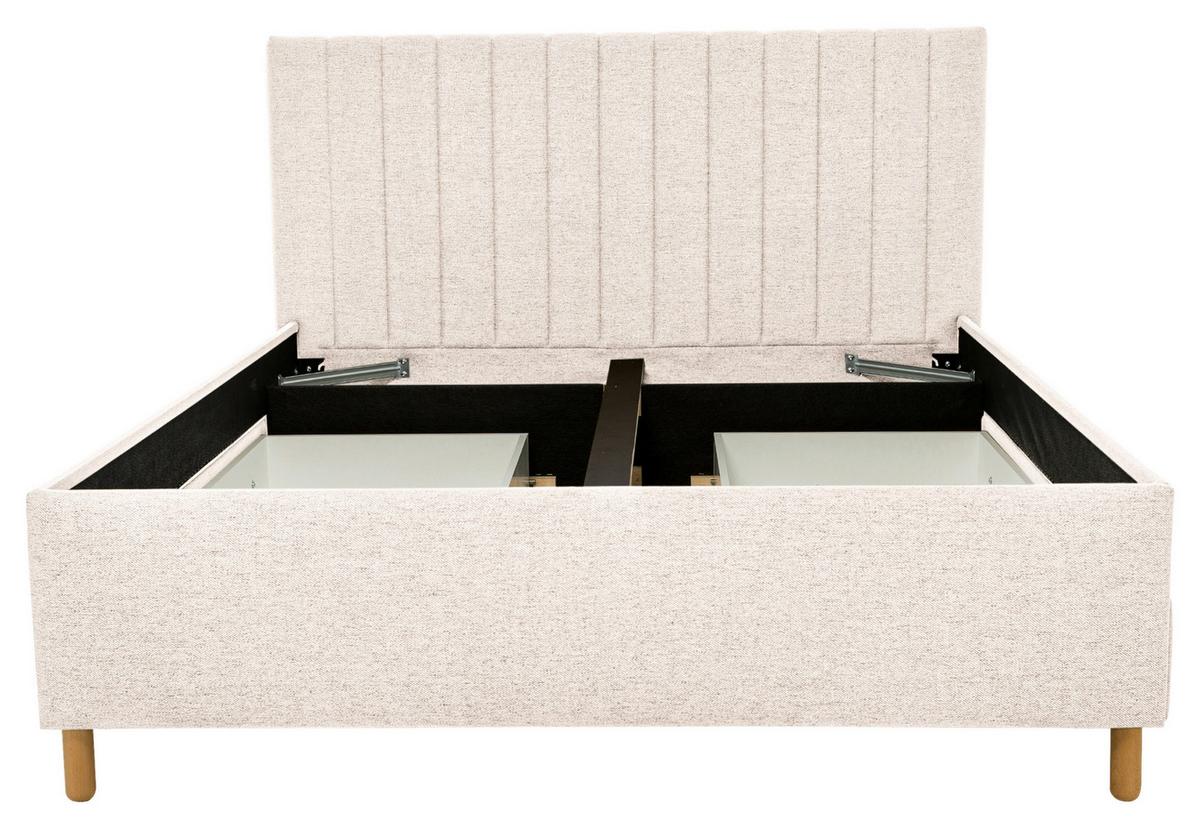 Polsterbett Talio Beige ca. 180x200cm - Eichefarben/Beige, KONVENTIONELL, Holz/Holzwerkstoff (180/200cm) - Mömax