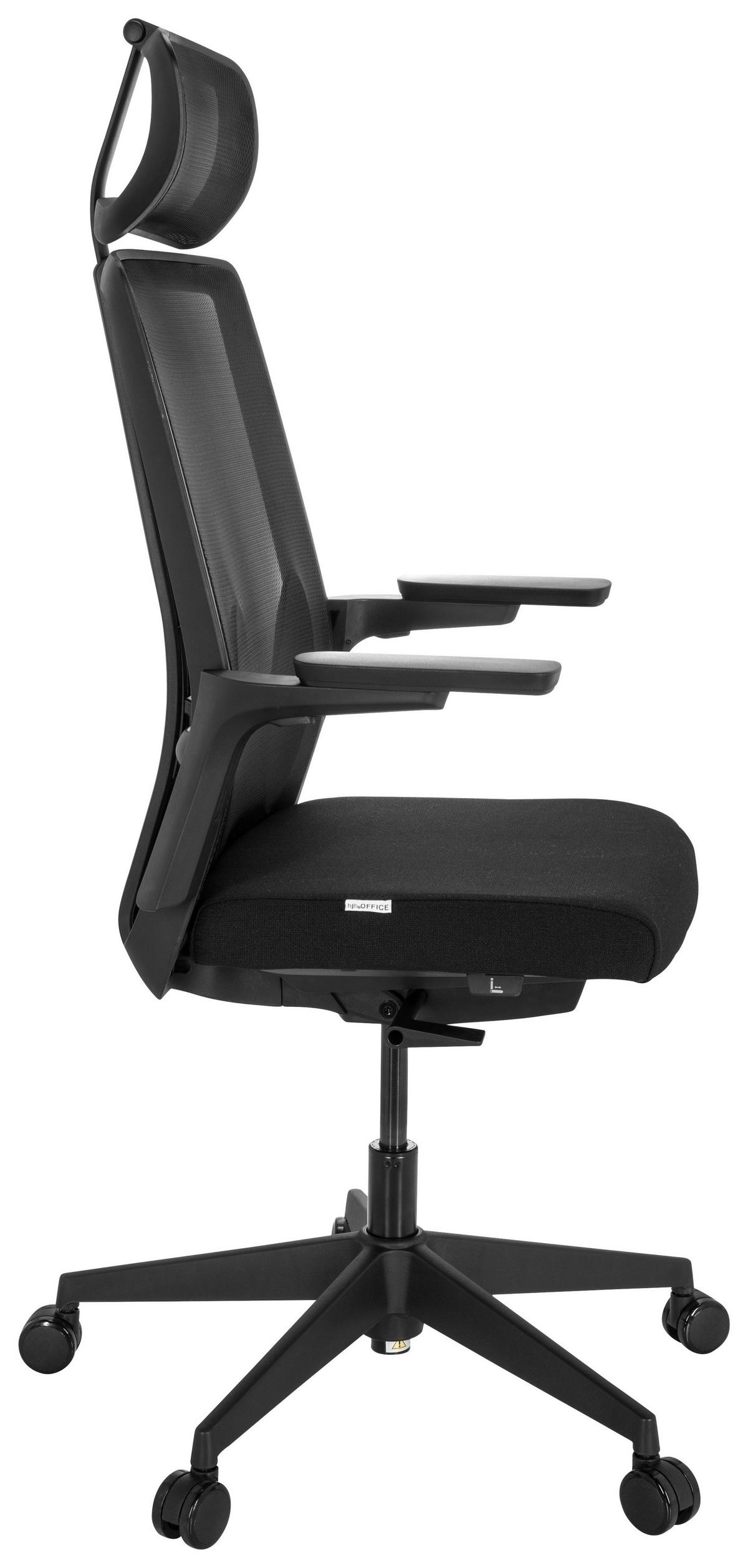 Pisarniški Stol Arceo B, Črna - črna, Basics, umetna masa/tekstil (66/123-139/66cm) - MID.YOU
