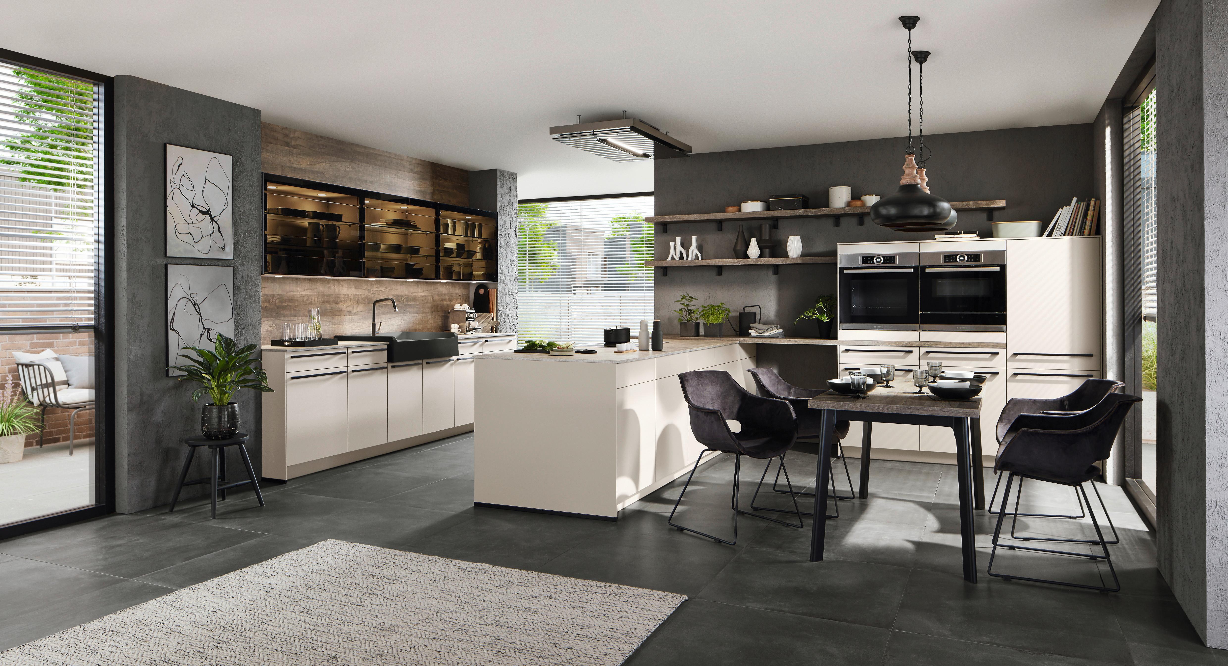 Beépíthető Konyha Easy Touch Homok Színben - homok, Modern, faalapú anyag - Nobilia