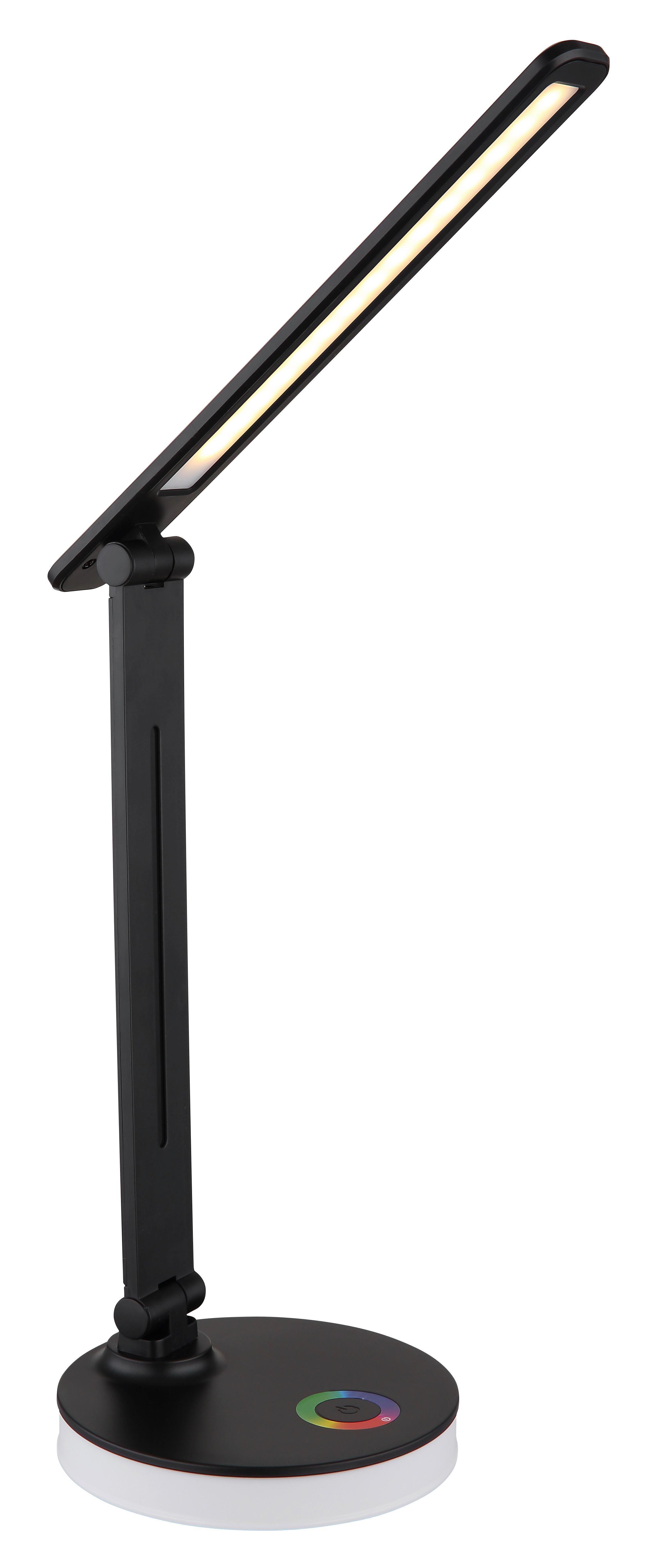 Namizna Led-svetilka Geraldo, S Sijalko - črna/opal, Design, umetna masa (28/15/50cm) - Globo