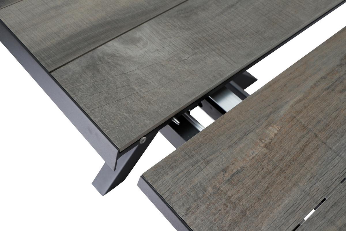 Gartengarnitur Corido 7-tlg. Grau - Grau, Basics, Keramik/Kunststoff (100/109/200cm) - Siena Garden