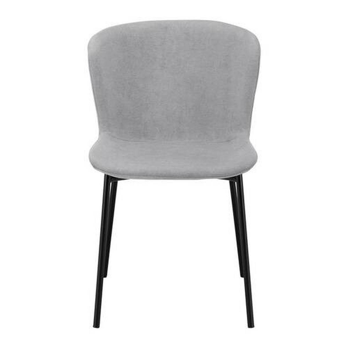 Stuhl Noemie Hellgrau Webstoff Gepolstert - Hellgrau/Schwarz, MODERN, Holz/Textil (46/79/56cm) - Bessagi Home