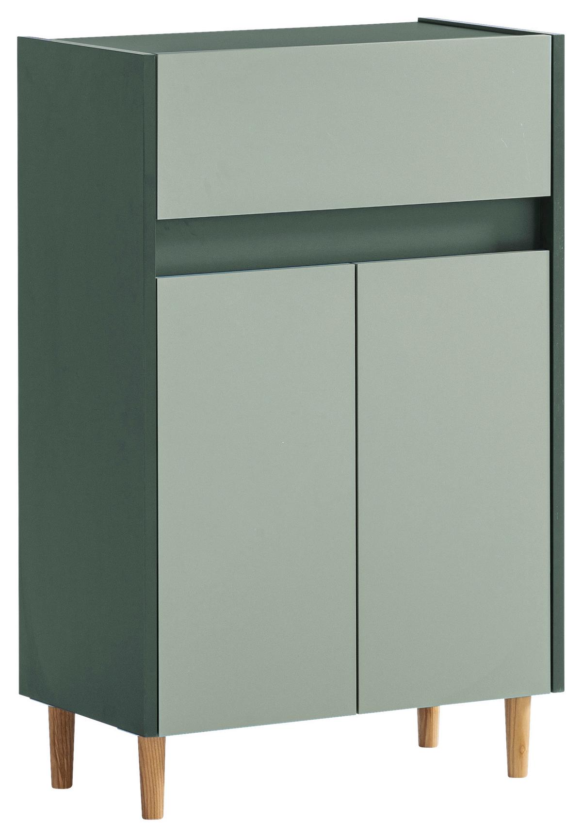 Unterschrank Lovis Dunkelgrün - Eschefarben/Hellgrün, MODERN, Holz/Holzwerkstoff (56,9/90,3/33cm) - MID.YOU