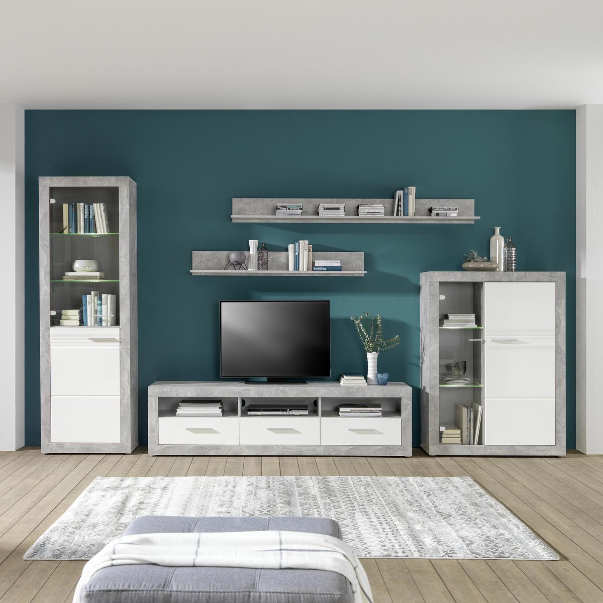Zidna Polica Malta - siva, Moderno, drvni materijal (128/18/20cm) - Modern Living
