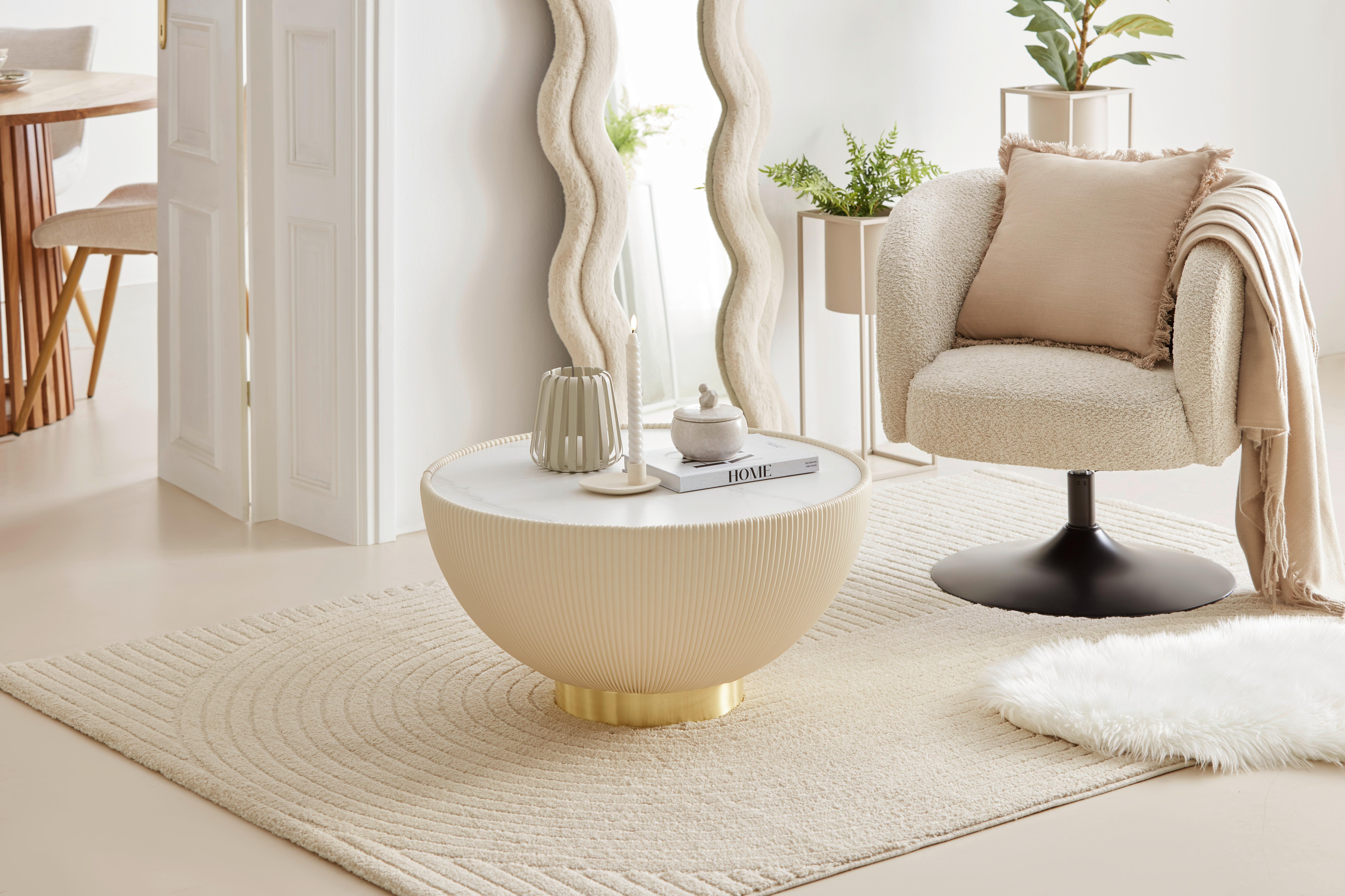 VÄVD MATTA ELIO 1 - cremefärgad, Modern, textil (80/150cm) - Mömax
