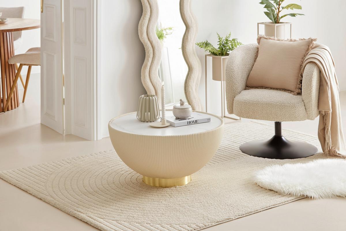 Webteppich Elio 1 Creme ca. 80x150cm - Creme, MODERN, Textil (80/150cm) - Mömax