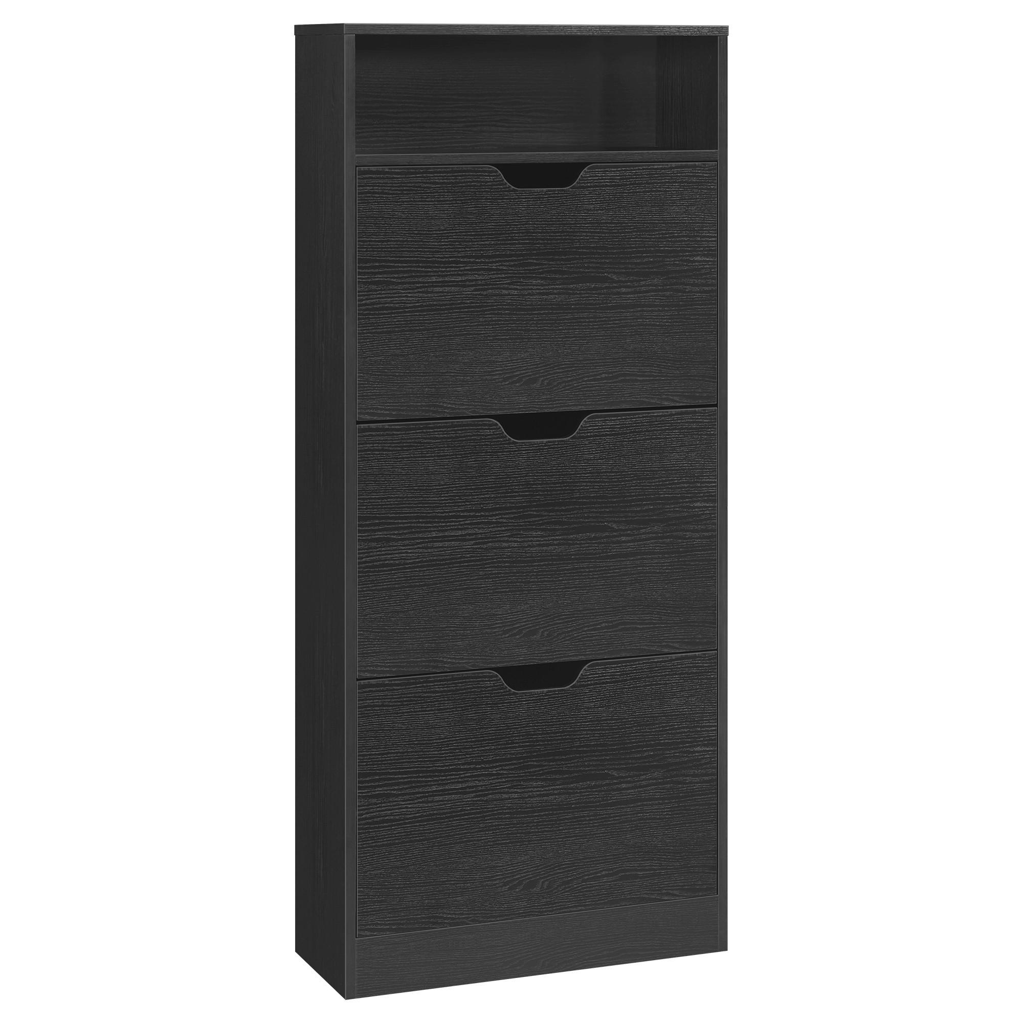 SCHUHKIPPER SHOE CABINET - Schwarz, MODERN, Holzwerkstoff (60/139/24cm) - MID.YOU