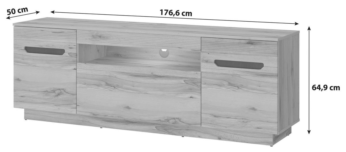 Tv-element Alana Crenata Dekor - Moderno, umetna masa/leseni material (176,6/64,9/50cm) - Mömax