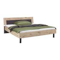 Bett Bergamo Graphit/Eichefarben - Eichefarben/Graphitfarben, Konventionell, Holzwerkstoff/Metall (180/200cm) - Based