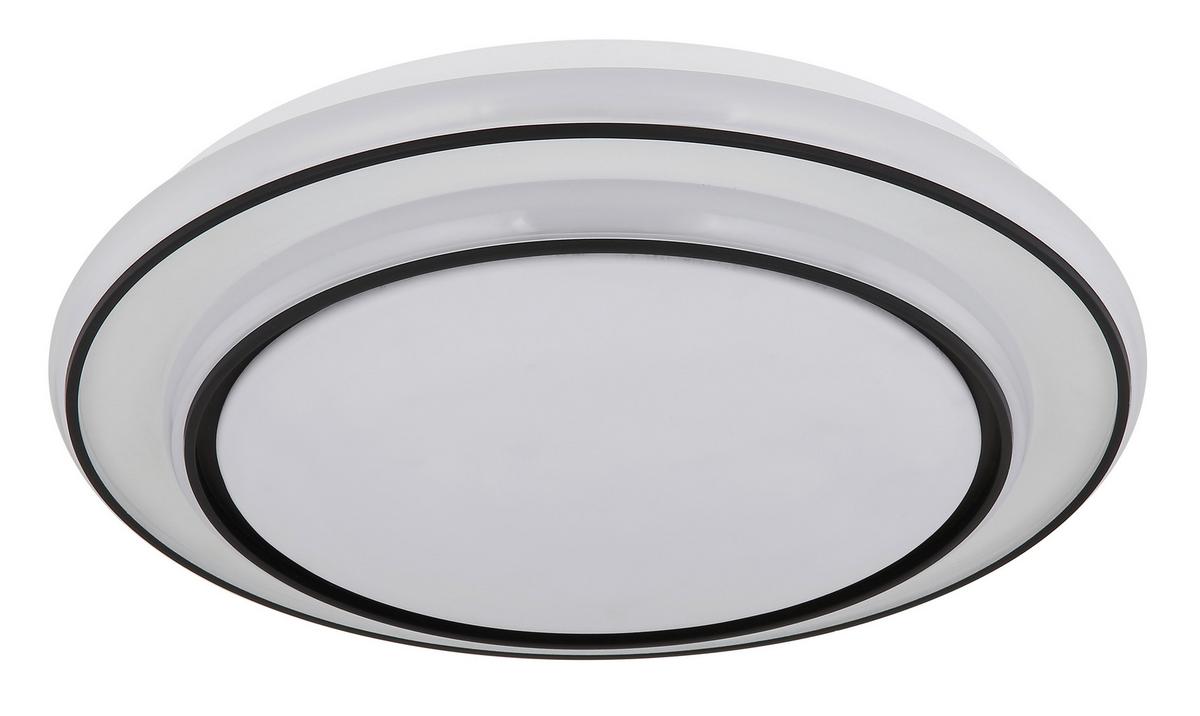 LED-DECKENLEUCHTE 48136-24 - Weiss/Schwarz, Konventionell, Kunststoff/Metall (39/7cm) - Globo