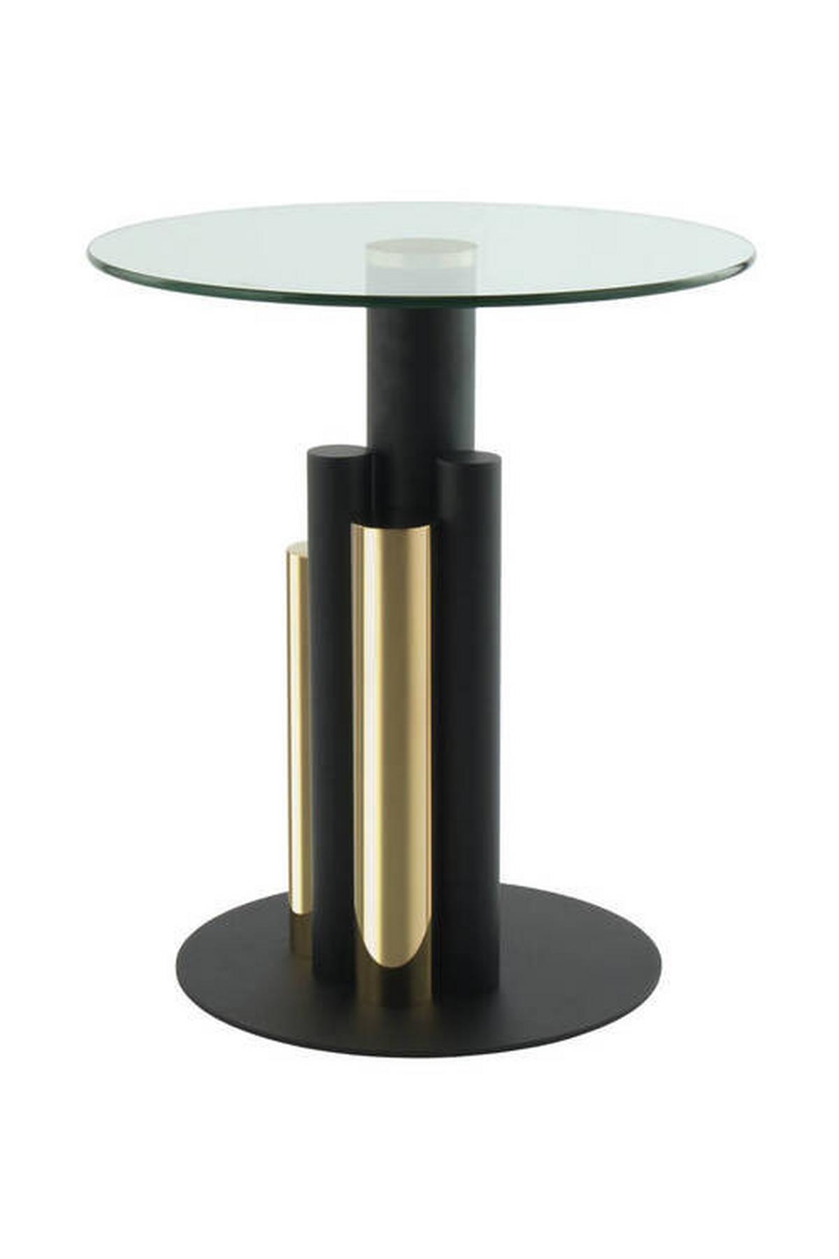 BEISTELLTISCH ZOMOU-GLD - Goldfarben, Modern, Glas/Metall (46/46/52cm) - Kayoom