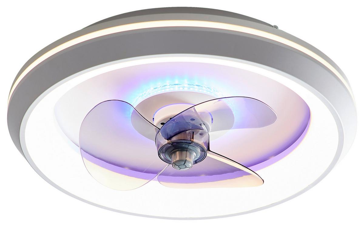 Stropni Ventilator 03631 Joey - siva/bela, Basics, kovina/umetna masa (45/13cm) - Globo