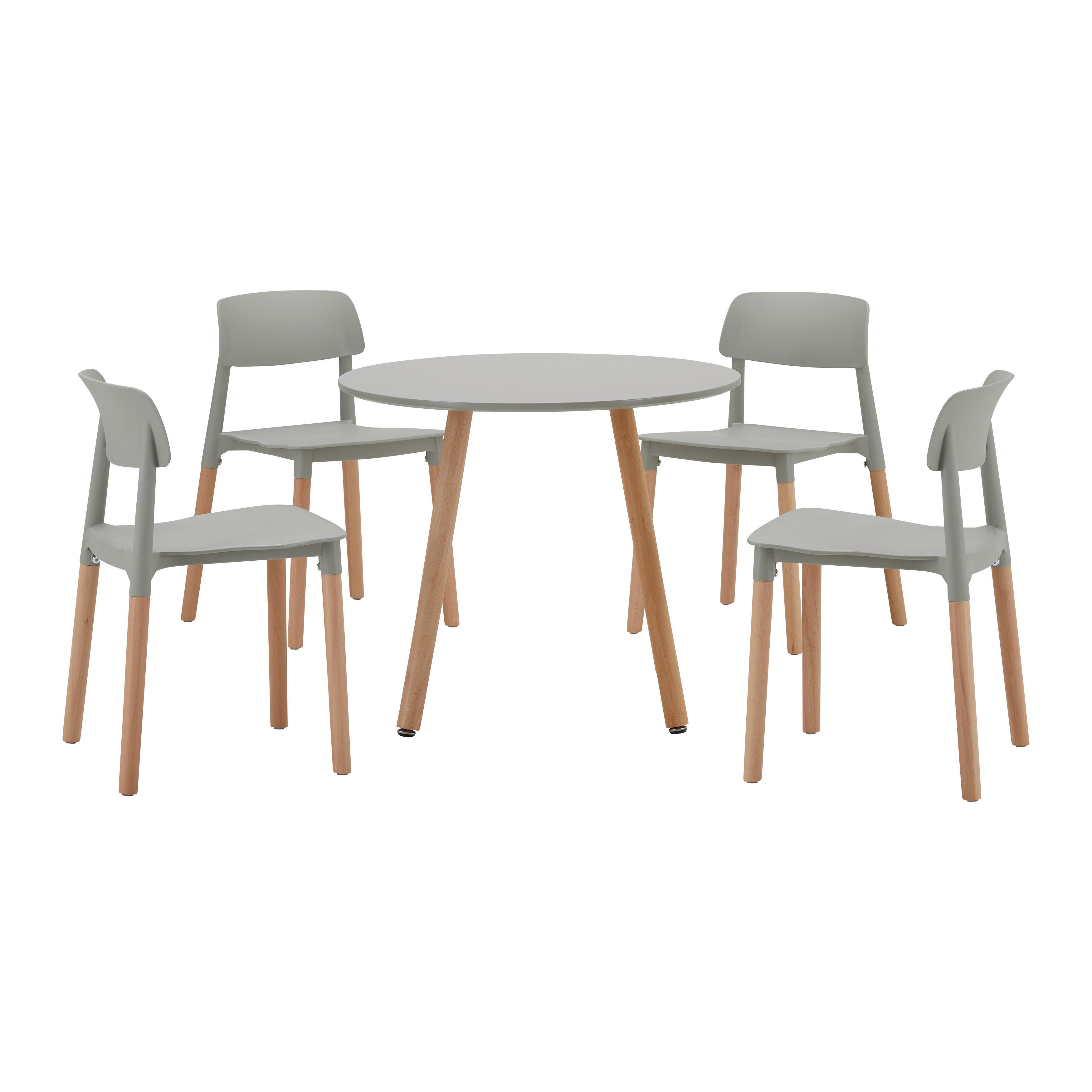 Kindersitzgruppe Dessy Hellgrau Kunststoff/Holz - Hellgrau, MODERN, Holz/Kunststoff (60/34,5/48/53/60/31cm) - Bessagi Kids