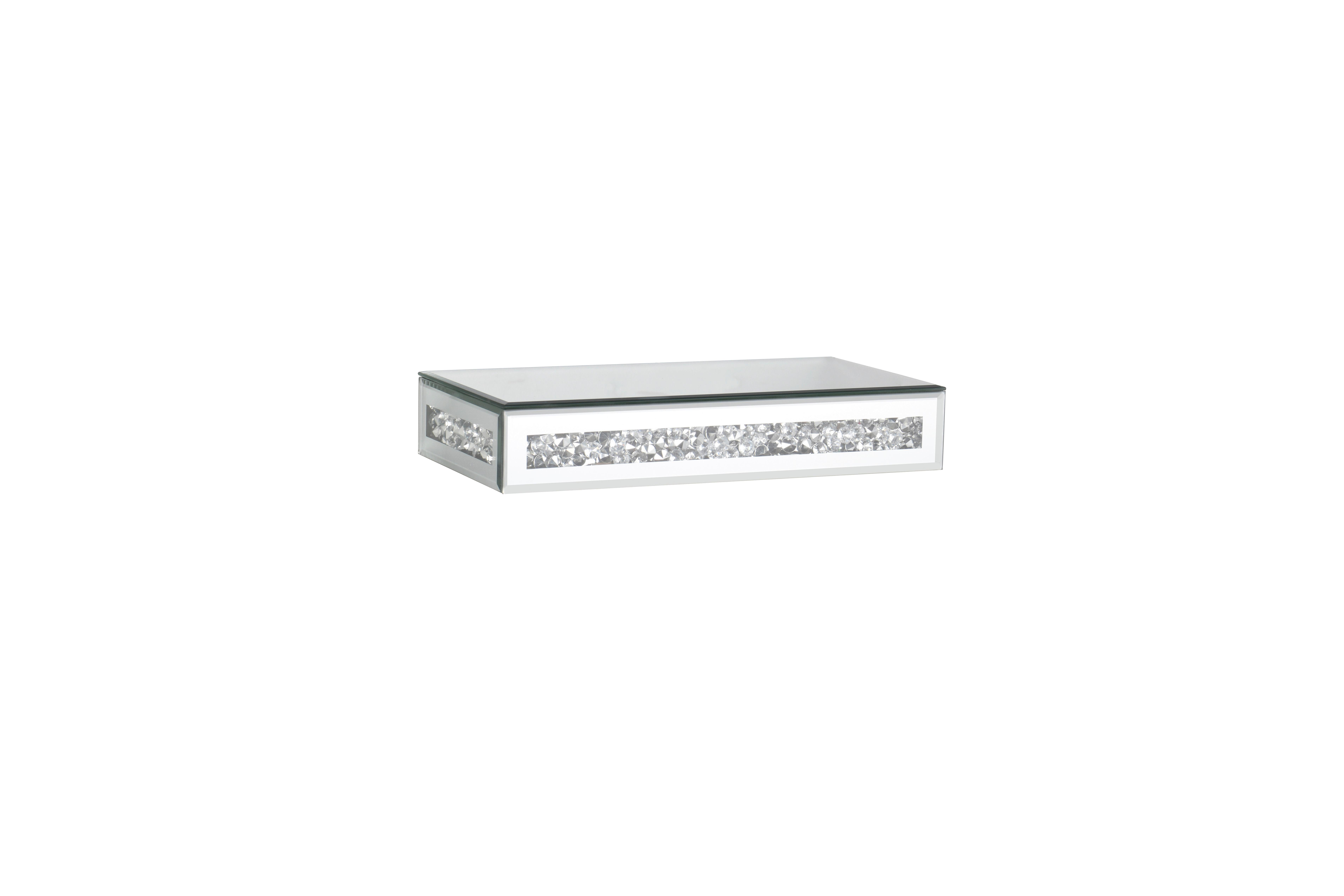 Wandboard Zoe Silberfarben - Silberfarben, LIFESTYLE, Glas/Kunststoff (30/5,5/15cm) - Mömax