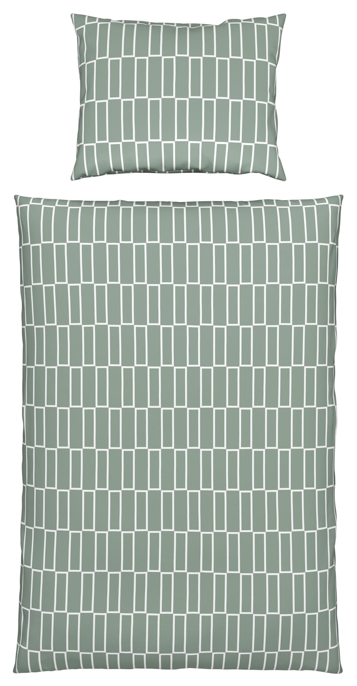 Ágyneműhuzat-garnitúra Brigg - fekete/világoszöld, textil (140/200cm) - Modern Living