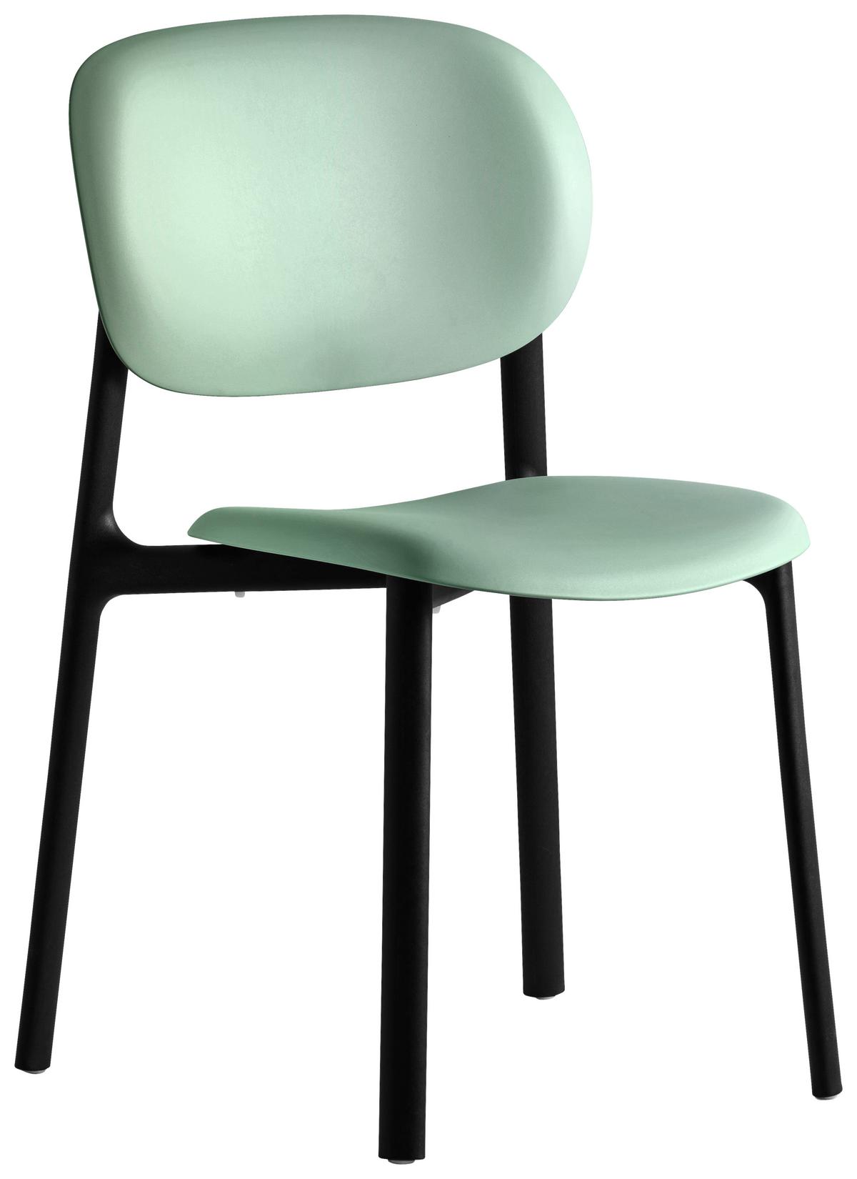 KRZESŁO ZERO - czarny/pastelowa zieleń, Design, tworzywo sztuczne (53/82/53cm) - Connubia 