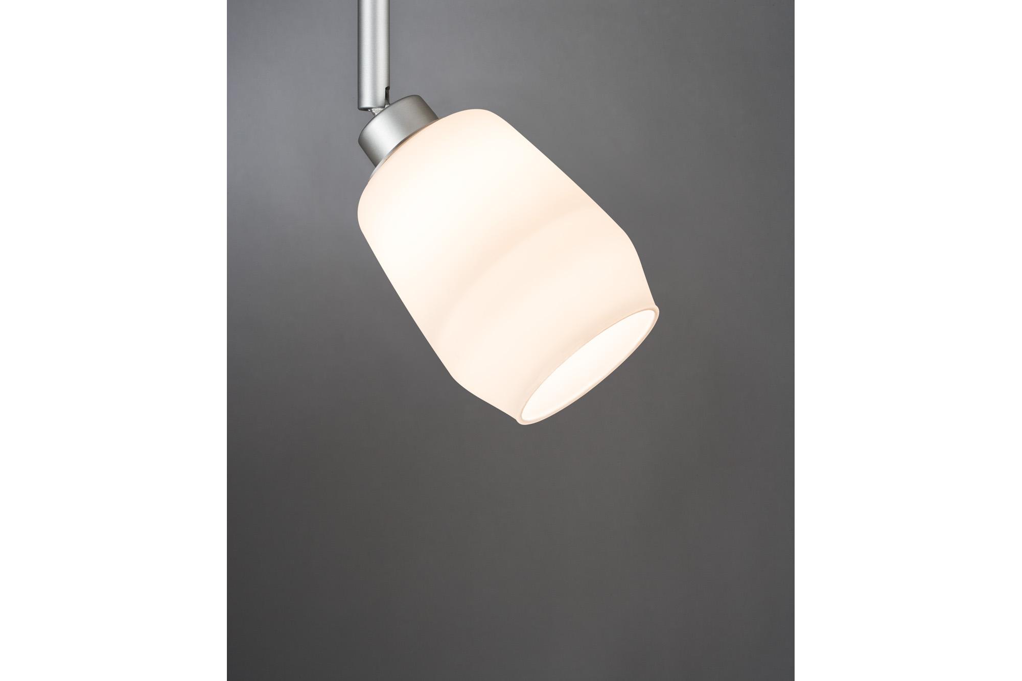 Schienensystem-Leuchtenschirm Vento in Weiß Ø ca. 8cm - Weiß, Design, Glas (8/9,5cm) - Paulmann
