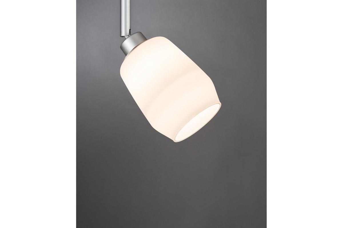 Schienensystem-Leuchtenschirm Vento in Weiß Ø ca. 8cm - Weiß, Design, Glas (8/9,5cm) - Paulmann