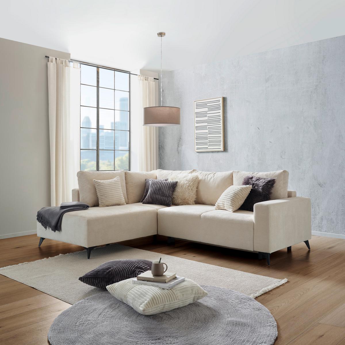 Canapea modulara VIKTOR - crem, Modern, textil (212/270cm) - Modern Living