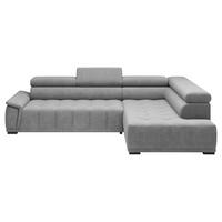 Ecksofa Blaugrau - Blaugrau/Schwarz, Modern, Kunststoff/Textil (283/206cm) - Premium Living