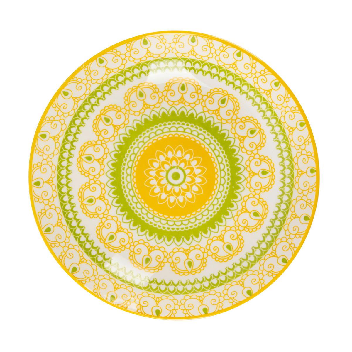 Speiseteller Maja Gelb/Grün Ø ca. 26,7cm - Gelb/Grün, LIFESTYLE, Keramik (26,7/2,7cm) - Mömax