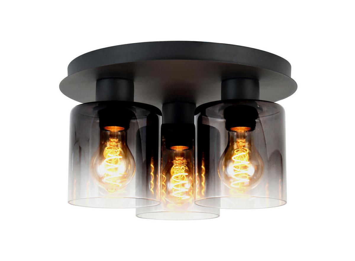 Plafonieră Estelle - negru, Modern, sticlă/metal (32/18cm) - Mömax