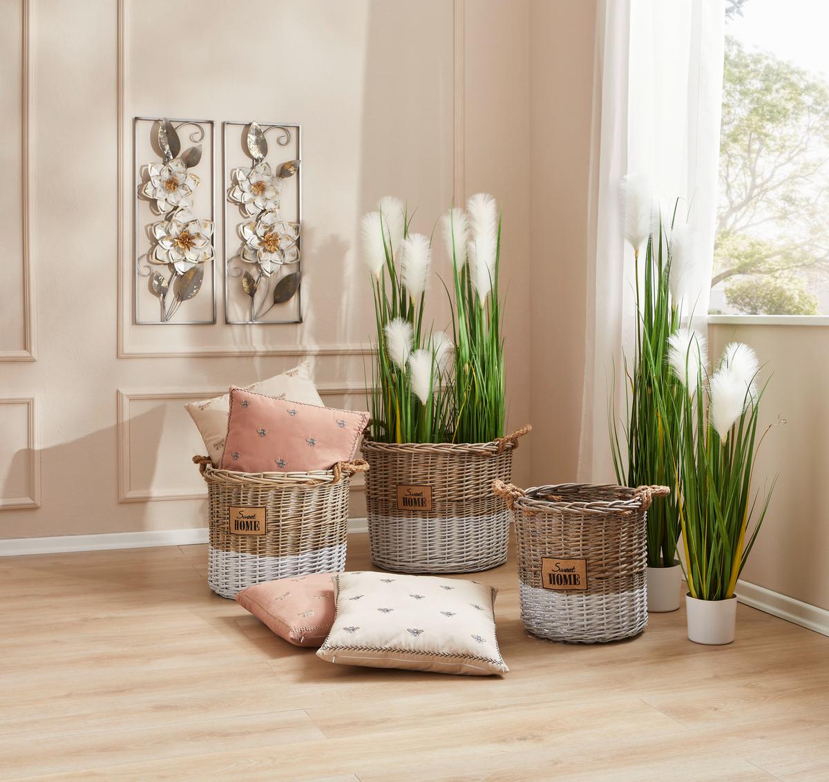 DEKORACJA ŚCIENNA 17SMB0658-B - kolor srebrny/biały, Lifestyle, metal (28,6/74,3/5,1cm) - Ambia Home