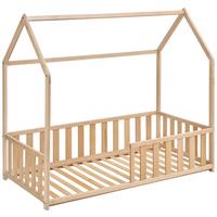 ŁÓŻKO DOMEK FLOORBED NATUR - kolor bukowy/kolor brzozowy, Basics, drewno (145/75/135cm) - Jimmylee