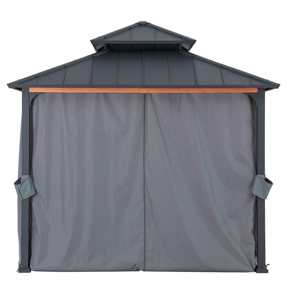 Pavillon-Seitenteil Gazebo Vorhang für 300x300cm, 4 Stk. - Grau, Basics, Kunststoff (265null) - Modante