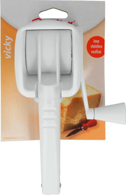 Sajtdaráló Vicky - fehér, műanyag/fém (14/22/7.7cm) - Metaltex