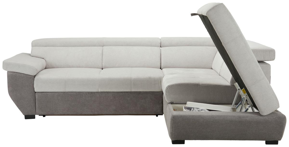 Wohnlandschaft Speedway in Grau - Schwarz/Grau, MODERN, Kunststoff/Textil (262/95/224cm) - Mömax