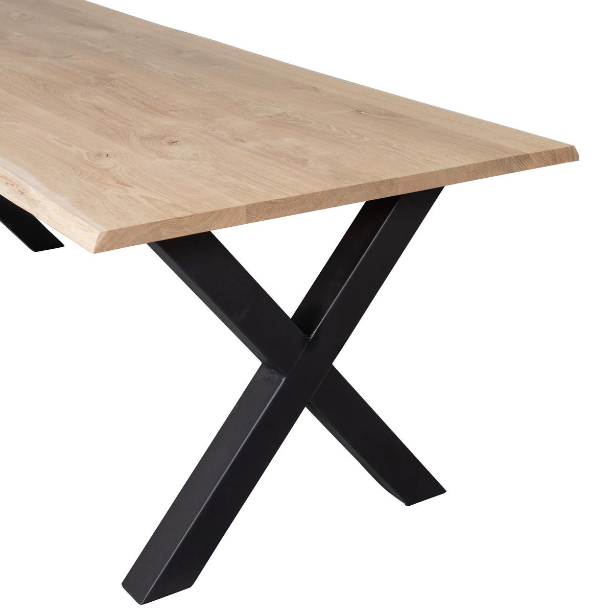 Esstisch Tablo Eichefarben L: 180cm - Eichefarben/Schwarz, MODERN, Holz/Metall (180/90/75cm) - Livetastic