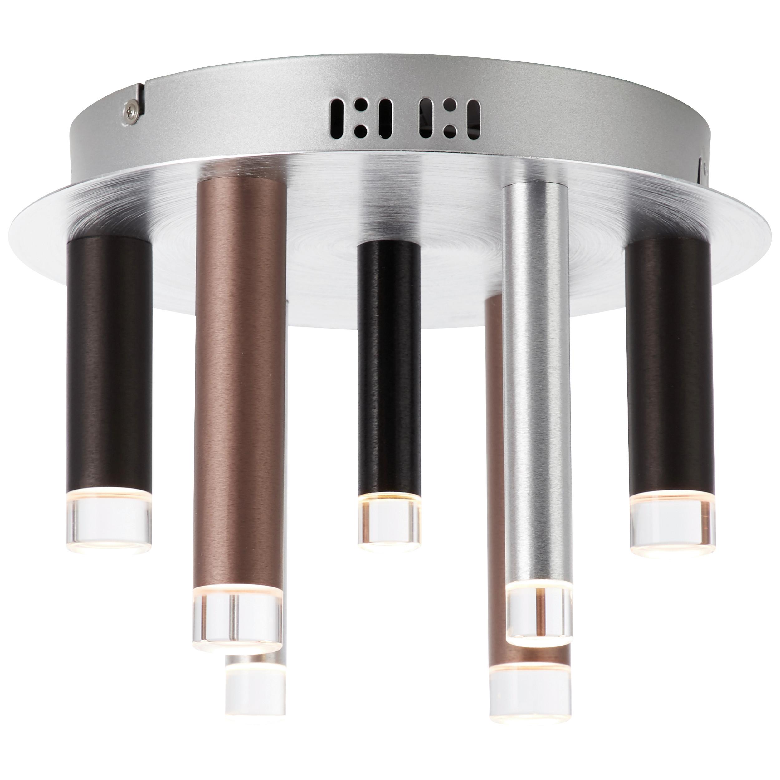 LED-Deckenleuchte Cembalo max. 28 Watt - Schwarz/Alufarben, Trend, Kunststoff/Metall (30/21,5cm) - Brilliant