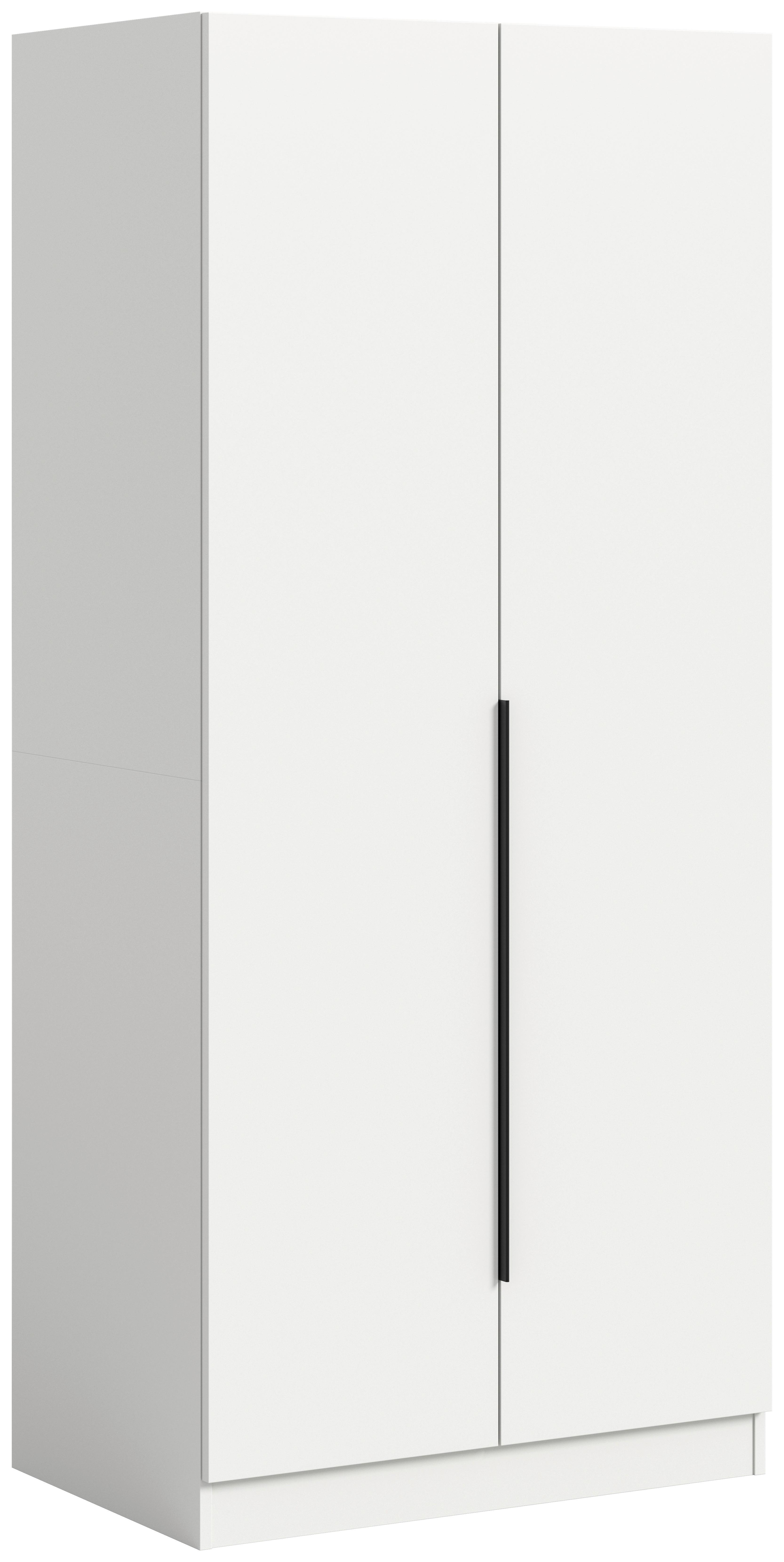 Drehtürenschrank KOPENHAGEN ca.80x181x52cm Weiß - Schwarz/Weiß, MODERN, Holzwerkstoff (80/181/52cm) - MID.YOU