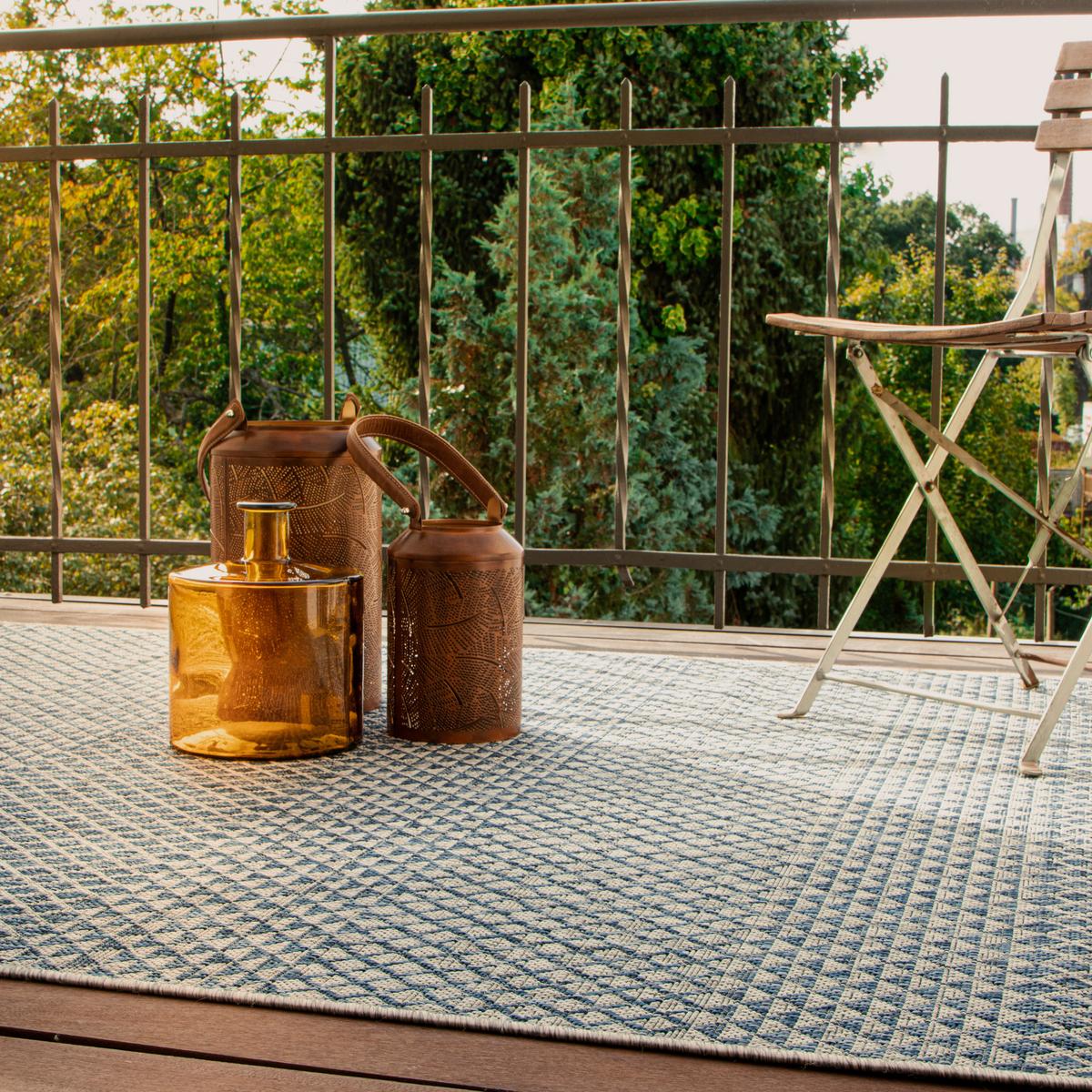 OUTDOORTEPPICH MY NORDIC - Blau/Grau, Design, Textil (160/230cm) - Novel