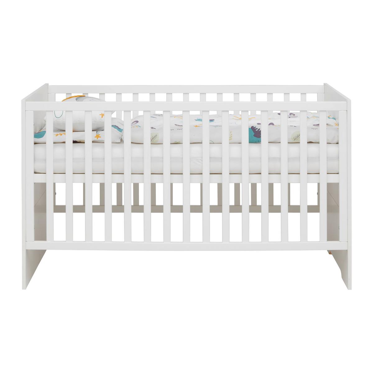 Gitterbett Luna White ca. 70x140 in Weiß - Weiß, KONVENTIONELL, Holzwerkstoff (70/140cm) - Roba