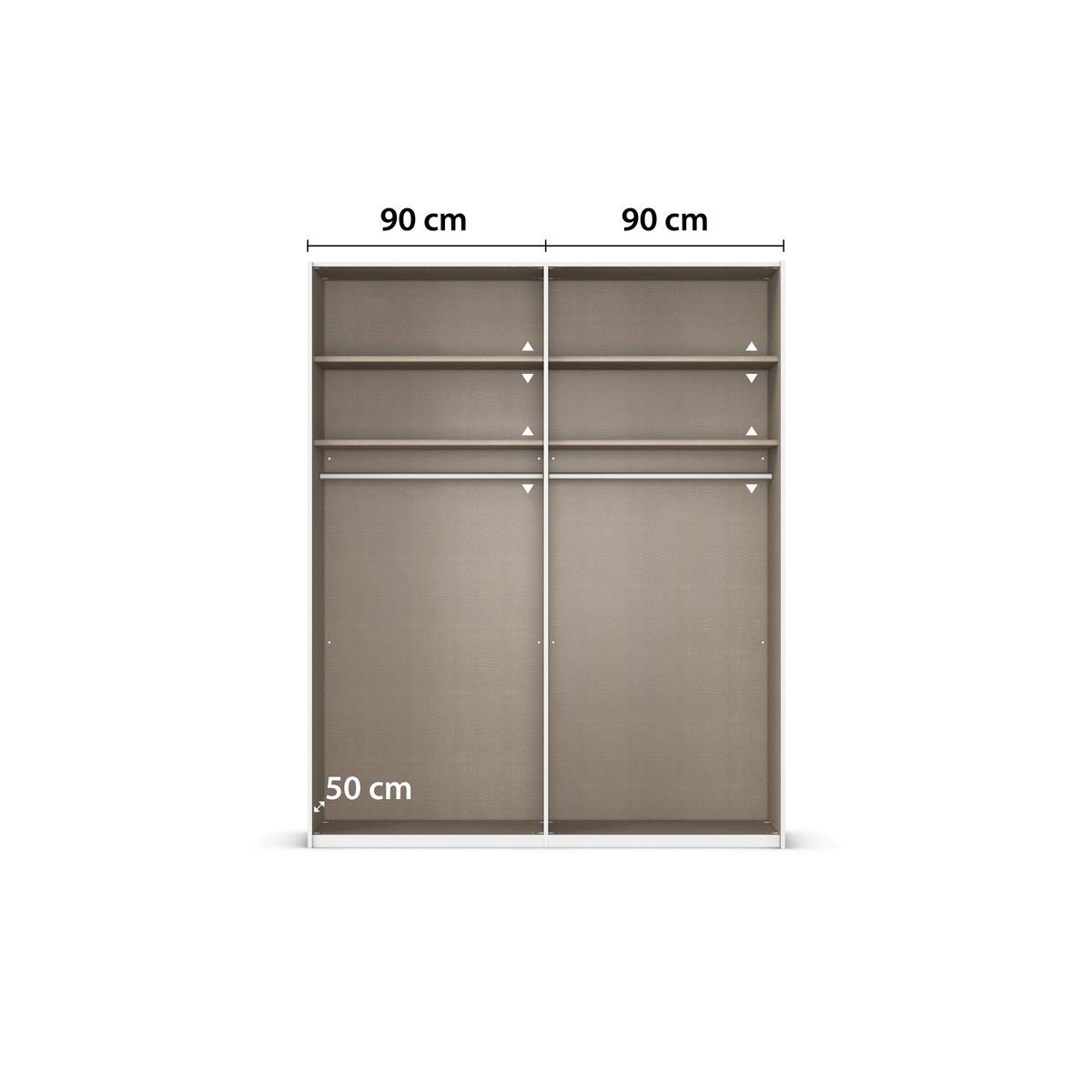 DULAP USI ROTATIVE VERSITY-D - argintiu/stejar Artisan, Trend, material pe bază de lemn (181/229/54cm) - James Wood