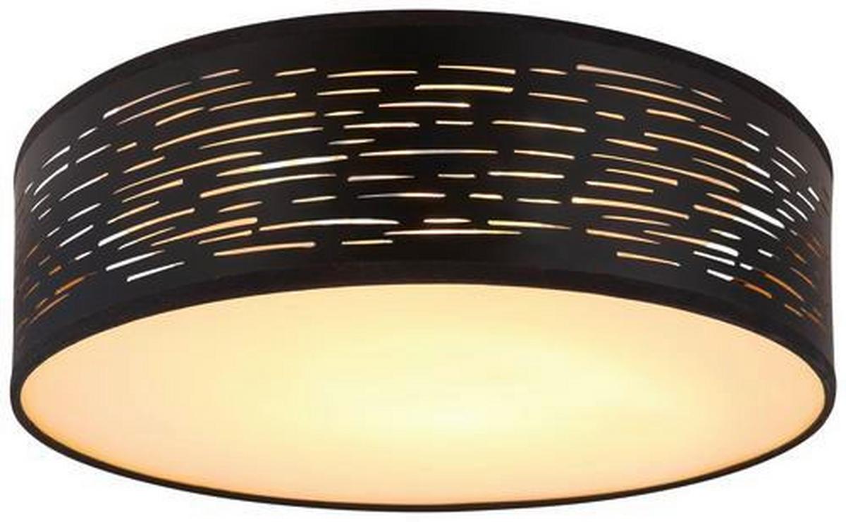 LED-Deckenleuchte Tunno in Schwarz max. 20 Watt - Weiss/Schwarz, Design, Kunststoff/Metall (38/13cm) - Globo