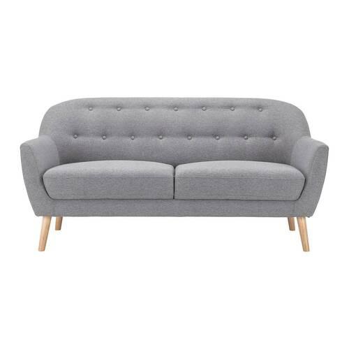 Sofa Anela Hellgrau Webstoff - Hellgrau/Naturfarben, MODERN, Holz/Textil (168/79/84cm) - Bessagi Home