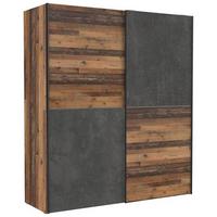 Dulap cu uși glisante Dederik - maro/gri închis, Konventionell, plastic/metal (170,3/190,5/61,2cm) - Mömax