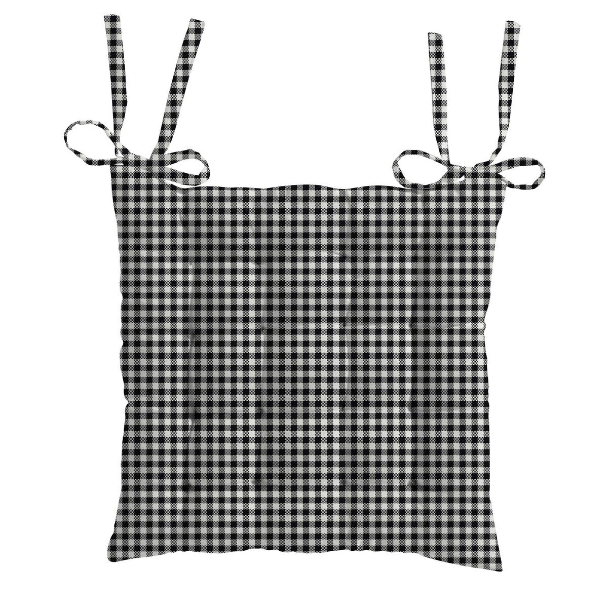 Pernă pentru șezut Vichy cca. 40x40cm - negru, textil (40/40cm)