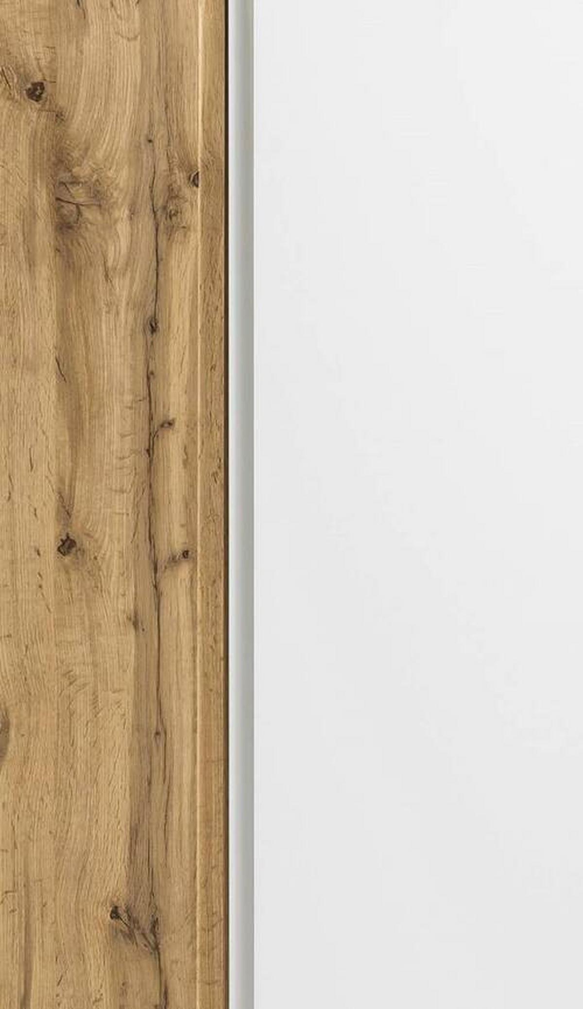 Midischrank Varese ca. 65x130 cm Weiß/Eiche - Eiche Wotan/Weiß, MODERN, Holzwerkstoff (65/130/35cm) - Held