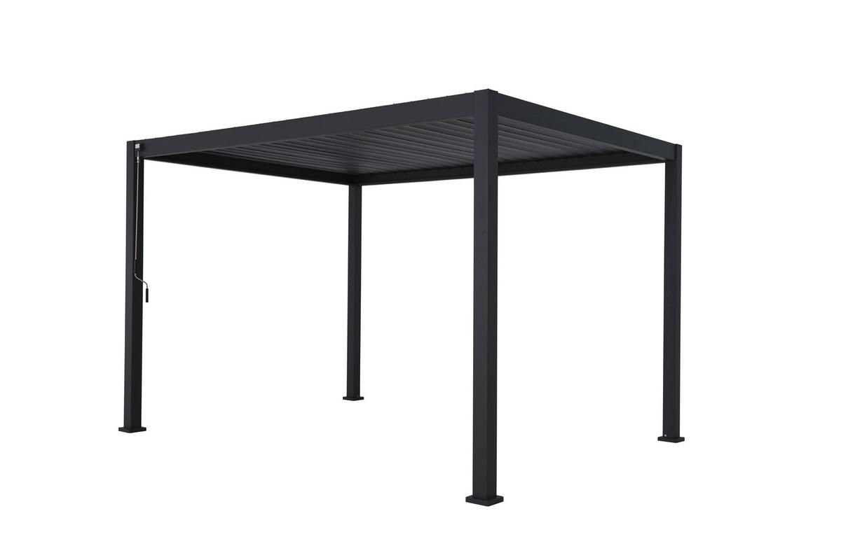 Pavillon Basic Anthrazit B/H ca. 360x240-250 cm - Anthrazit, Basics, Metall (360/240/300cm) - Gardenson