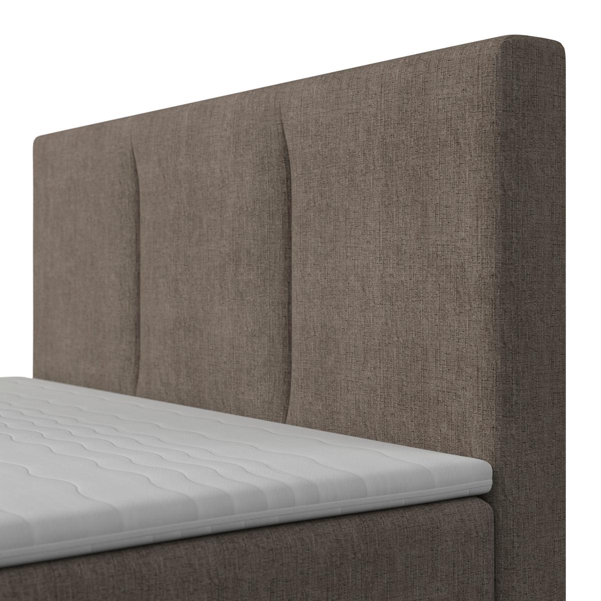 Boxbett Monza ca. 160x200 cm Braun inkl. Topper - Eichefarben/Braun, Modern, Holz/Textil (160/200cm) - Bessagi Home