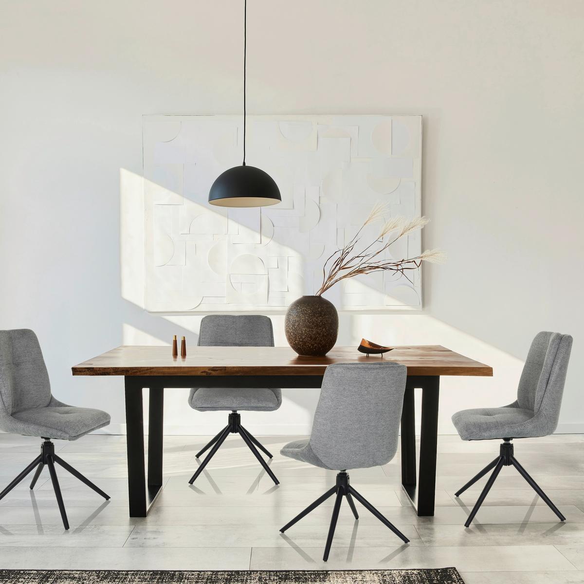 Konferenčni Stol Tarviso I, Siva - siva/črna, Moderno, kovina/tekstil (53/89/58cm) - MID.YOU