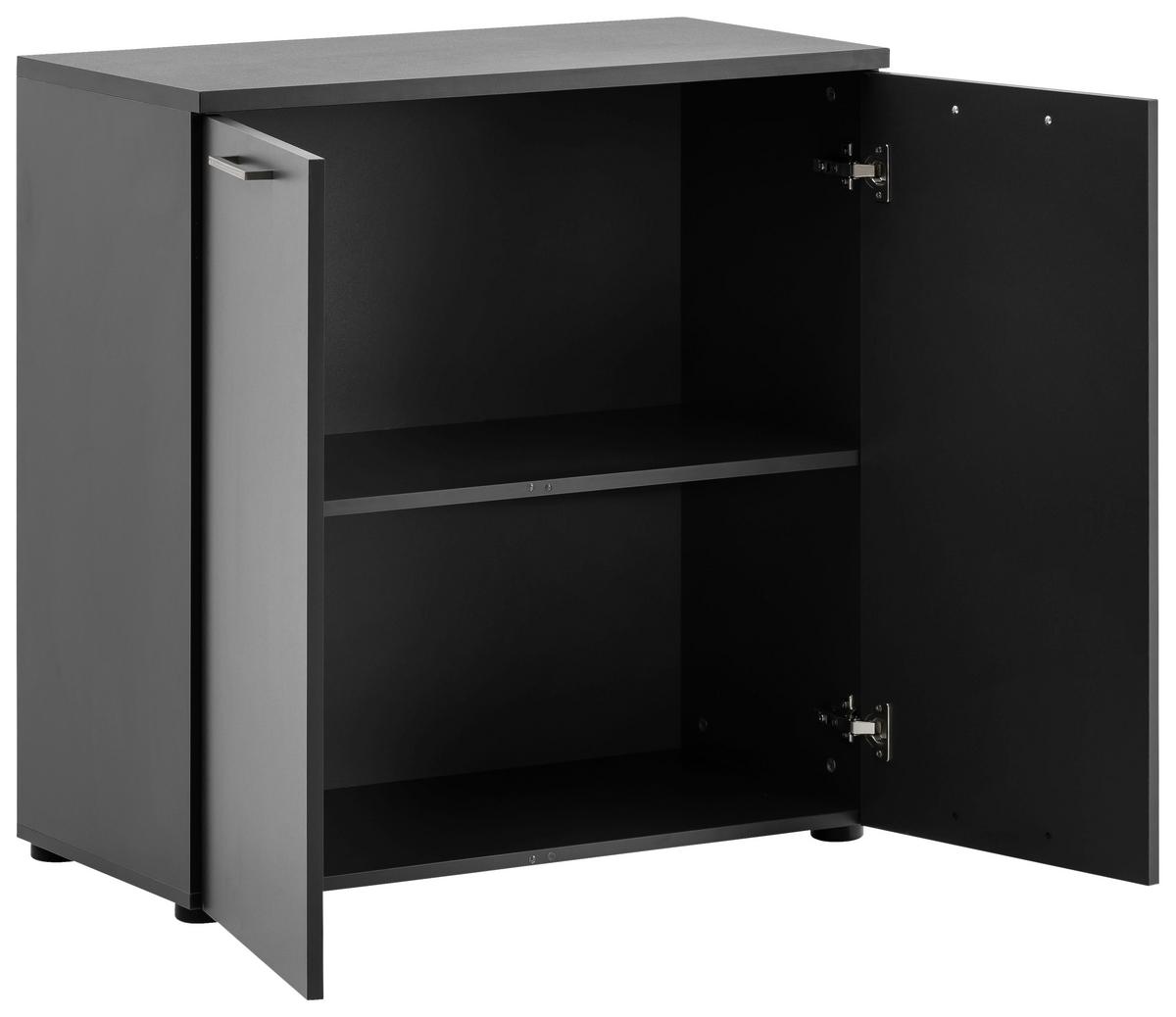 Aktenschrank Serie 1500 Schwarz - Anthrazit, KONVENTIONELL, Holzwerkstoff (80,2/84,2/41cm) - MID.YOU
